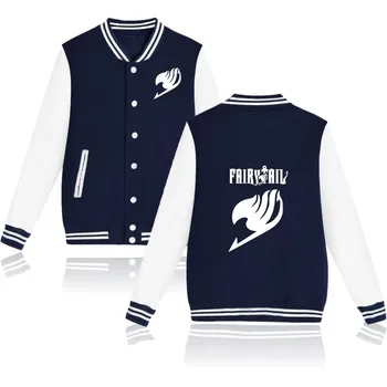 Fairy Tail streetwear Baseball Jacka plus size toppar outwear Tröja anime lång ärm coat män kvinnor kappor och jackor
