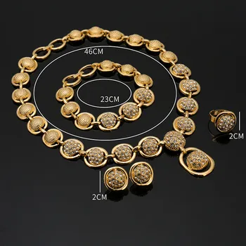 Fani 2018 kvalitet uttalande smycken set Dubai Guld Färgglada smycken som Varumärke Bröllop kvinna tillbehör smycken som Grossist