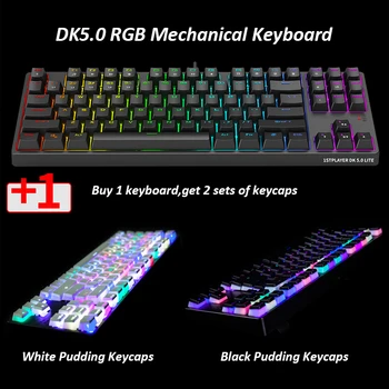 Fast RGB Mekaniska TKL Gaming-Tangentbord med PBT-Pudding Tangenter Blå Brun Röd Svart Växla 87 Nycklar Dator Gamer