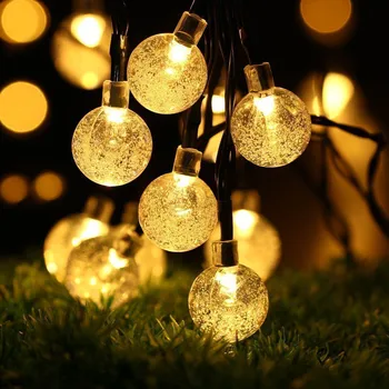 Feimefeiyou 4/6M 20/30 LED Solar Bubbla String Lights-Lampor Dekorativa Lampor För julgran Hem bröllopsfest Dekoration