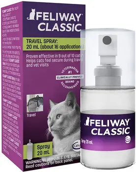 Feliway Katt Lugnande Feromon Spray (20ML) Rekommenderad Lösning | Minska Ångest för Veterinär Besök, Resor, höga Ljud och mycket Mer