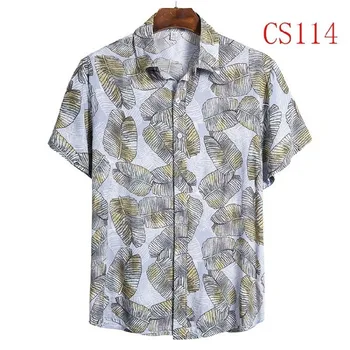 FFXZSJ nya män sommarskjorta 2020, Hawaii skjorta avslappnad beach shirt Europeiska plus-storlek kavajslag kortärmad skjorta