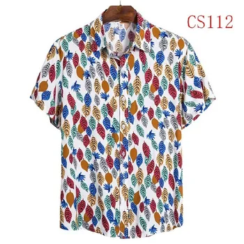 FFXZSJ nya män sommarskjorta 2020, Hawaii skjorta avslappnad beach shirt Europeiska plus-storlek kavajslag kortärmad skjorta