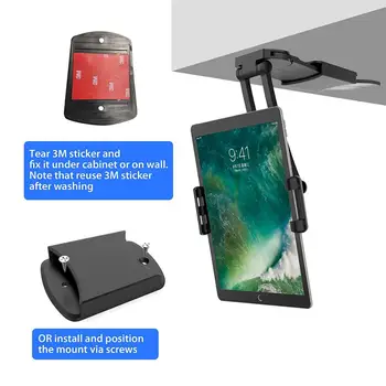 FIMILEF Tablet Stand väggfäste Justerbart Stativ 2-i-1 köksväggen/Desktop för iPad Air Mini iPhone XS-och Utflyktsdisk Tablet Stand