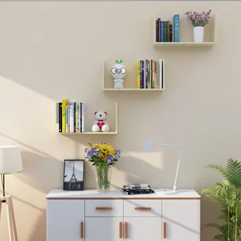 Fina utförande vägg lagring rack stabil bärande kreativa hem boken blomkruka hylla massivt trä minimalistisk arrangör
