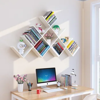 Fina utförande vägg lagring rack stabil bärande kreativa hem boken blomkruka hylla massivt trä minimalistisk arrangör