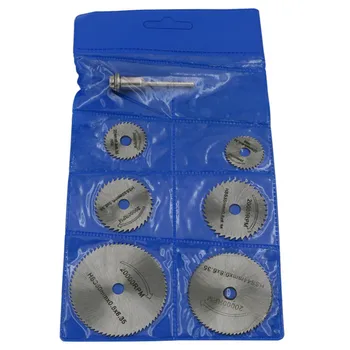 Fixmee HSS-sågblad för roterande verktyg nitridation litet sågblad 6 stycken set med en 3.175 mm Skaft dorn
