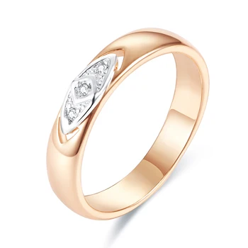 FJ 4mm Smarta Kvinnor Unisex 585 Rose Gold Färg Ringar Vit Romb Crystal Runda Ringar Stort Engagemang Smycken
