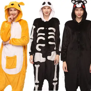 Flanell Vintern Pyjamas Set Kvinnor Sleepwear Unicorn Panda Sy Onesies För Vuxna Djur Pyjamas Cosplay Unisex Hemmakläder
