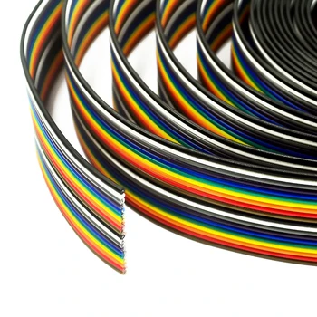 Flatkabeln 20 SÄTT Platt Färg Rainbow Ribbon Cable wire Rainbow Kabel-20P band kabel-1.27 MM delning 10meters/parti I LAGER