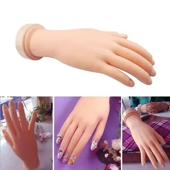 Flexibel Mjuk Plast Flectional Skyltdocka Modell Målning och praktiskt Verktyg Nail Art Falska Hand för Utbildning Nail Salon Manikyr Verktyg