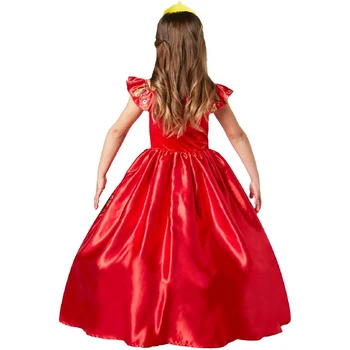 Flicka Klassiska Prinsessan Elena Röda Cosplay Kostym Barn i Avalor Elena Klä Barn Klänning Fest Halloween Ball Gown Outfits
