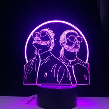 Fransk Rap Grupp PNL 3d-nattlampa Led färgskiftande Natt lampa Sovrum Belysning för Fans Suprise Gåvor Snabbt Dropshipp Service