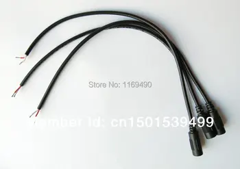 Fri frakt , 10st / massa DC Plug Connector 5,5 x 2,5 mm / 5.5*2.5 Hona Uttag / Uttag Med Sladd adapter Kabel-28cm