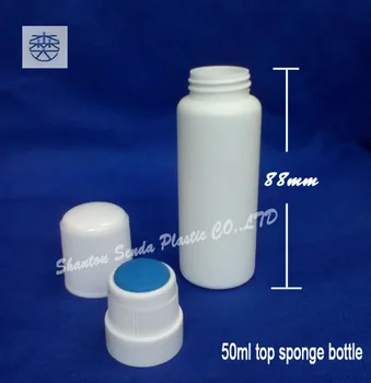 Fri frakt 20st/mycket 50ML-Flaskor med Svamp Applicator PP,blå svamp flaska,flytande flaska,50 ml applikator flaska