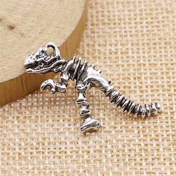 Fri frakt 27pcs 26x16mm antik silver Dinosaurie skelett charms diy retro smycken passar Örhänge nyckelring hår kort hänge
