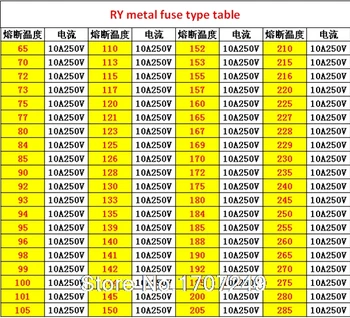 Fri Frakt RY 100st/massa Nya Micro termisk säkring 10A 250V RY 99 Grader Tf 99 C Mini temp säkring metall skal Termisk Cutoff