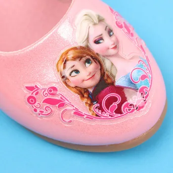 Frysta 3D elsa och anna Casual Skor flickor Snow Princess nya stil prinsessan mjuk tecknat skor Europa storlek 26-30
