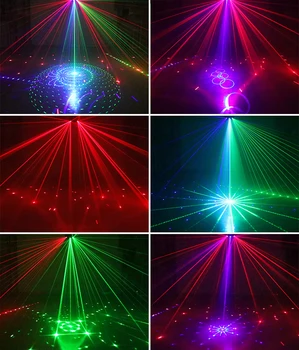 FRÄMMANDE Fjärrkontroll RGB-9 ÖGA Disco DJ Beam Laser Ljus Projektorn DMX-Strobe Gobo scenbelysning Effekt för Xmas Party Semester Bröllop