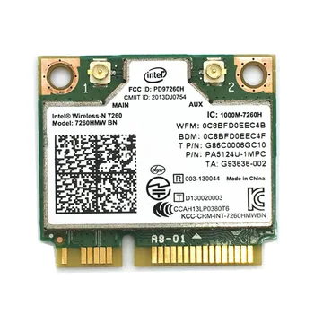 För 7260 Wireless-N Intel 7260HMW MILJARDER 802.11 bgn 300Mbps Bluetooth 4.0 Mini PCI-E Wifi-Kort
