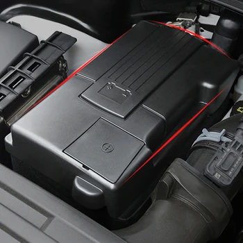 För Audi Q3 2019 2020 Bil Motor Batteri Skyddslock Dammtät Omslag Positivt Negativt Batteriets Anod Rostfri Skal