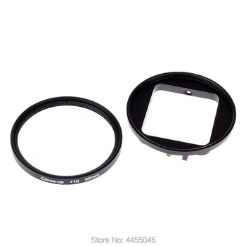 För Gopro 4/3+ Filter 52mm Close-up +10 Macro Lens-Adapter-Ring för gopro Hero 4/3+/3 vattentätt fodral Glas Tillbehör