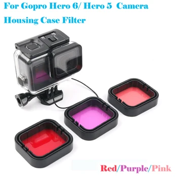 För GoPro Hero 7 5 Hjälte 6 Tillbehör Vattnet Dyka Objektiv UV-Färg Filter för Go Pro HERO5 HERO6 Svart fasta Bostäder