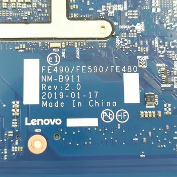 För Lenovo Thinkpad E490 E590 Bärbara dator Moderkort 5B20V81842 FE490 FE590 FE480 NM-B911 W/ SRFFW i7-8565U HD620 testade arbetar