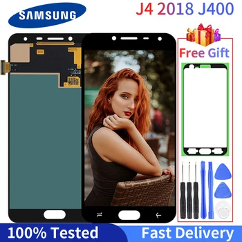 För Samsung Galaxy J4 2018 J400 J400F J400H J400P J400M J400G DS LCD Display med Touch Screen Panel Digitizer Montering Ersättning