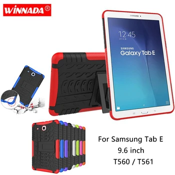 För Samsung GALAXY Tab E 9.6 T560 fall SM-T560 T561 9.6 tums Tablet TPU+PC Stötsäker Stå Täcka för SM-T565