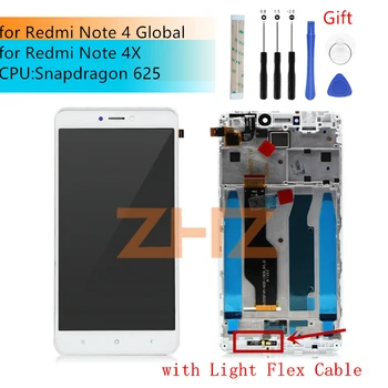 För Xiaomi Redmi Not 4 Globala versionen LCD Touch Screen Digitizer Montering +Ram för redmi not 4x snapdragon 625 Reservdelar