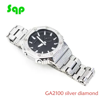 GA2100 Diamond Watch Set Ändring GA2110 Klockarmband Bezel Metall 316L Rostfritt Stål