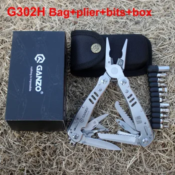 Ganzo G302B G302H Multi Tool Kniv Plier EDC Verktyg för Vikning Multiverktyg Tång Multifunktion Capming Fiske Survival Knivar Bitar