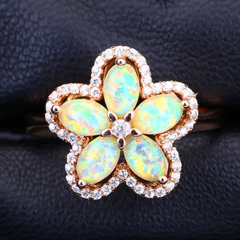 Garilina Mode Smycken Kvinnors ringar Vit opal Rose Gold Partihandel Gåvor Årsdag Ring R622
