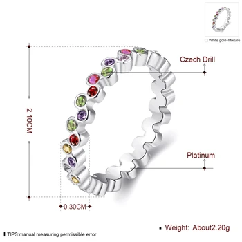 Garilina mode smycken prydnadssak mulit färg CZ Ring för teen flickor kvinnor Silver Färg Fille fest Jubileum Ring R2176