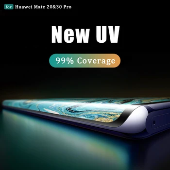 Glas För Mate 30 pro screen protector full självhäftande UV-glas för Huawei Mate 30 20 pro RS glas Mate 20RS 30RS UV-nano glas