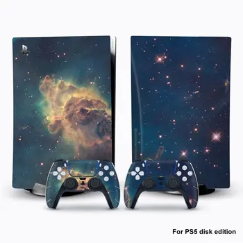 Glaxy Klistermärke För PS5-Konsolen Disk Edition Kolfiber Huden Dekal Täcka för PlayStation 5 Tillbehör Konsol 2 st