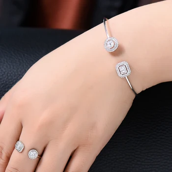 GODKI Lyx Icedout Fyrverkerier Armband Ring in Dubai Brudkläder Smycken Set För Kvinnor bröllopsfest Zirkon brincos para som mulheres