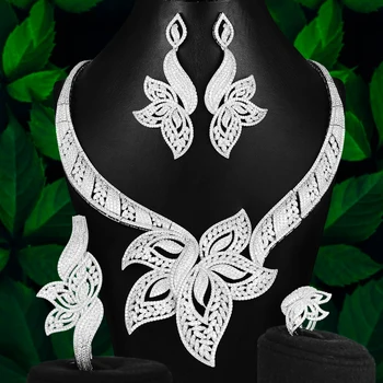 GODKI Lyx Sjöstjärna Afrikanska Smycken Uppsättningar För Kvinnor Bröllop Cubic Zirconia Dubai Brudkläder Smycken Set 2020 Kostym Smycken