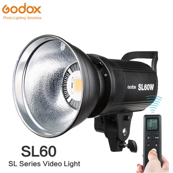 Godox SL-60W CRI 95+ LED Video Light SL60W Vit 5600K 60W Bowens Mount + Fjärrkontroll + Reflektor
