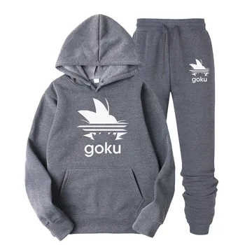 Goku Män Sätter drop shipping hoodies+Byxor Harajuku grossist Sport Passar Avslappnade Tröjor Träningsoverall Sportkläder plus-3XL
