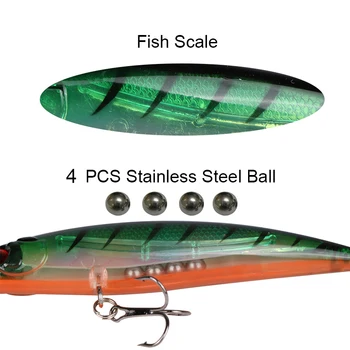 Goture 10st Minnow Fiske Lure 13,5 g 11cm Wobblers Hårt Artificiellt Bete Saltvatten Fiske i Sötvatten Wobbler för Fiske Minnow