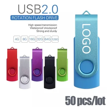 Gratis Anpassad Het Försäljning Vridbar USB-Flash-Enhet med Hög Hastighet cle usb-4G 8GB 16GB 32GB Pendrive 64GB 128GB Mode 2.0 Eller USB-Minne