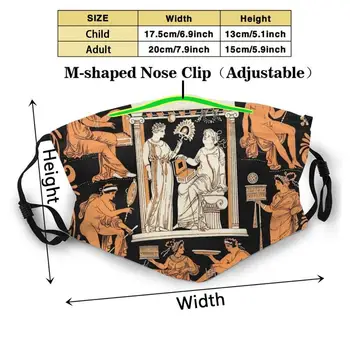 Grekisk Vas Print Mode Skriva Återanvändbar Rolig Pm2.5 Filter Mun Face Mask Vinden Röd Figur Vit Figur Bläddra