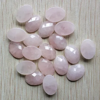 Grossist 12st/mycket 2018 nya natursten rosa Ovala cabochonslipad facetterade pärlor för smycken tillbehör som gör 13x18mm gratis