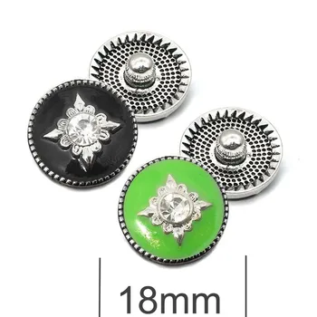 Grossist metall med Strass tryckknappar w160 Diy Smycken passar 18 mm Snap-knappen Halsband/Armband för kvinnor