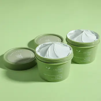 Grönt Te Kyla Cleansing Mud Mask Anti-akne Kräm för Ansiktet Krympa Porer, Akne, Pormaskar Removal Cream Essence Skin Care 100g