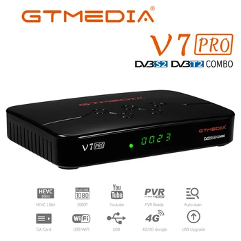 GTMEDIA V7 PRO,Satellit-TV-Mottagare för DVB-S/S2/S2X+T/T2,Support Card Slot VCM/ACM-och multi-room,YouTube med H. 265 Inbyggd wi-fi trådlöst LAN