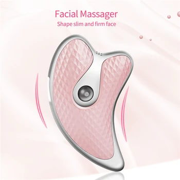 Guasha Skrapa Ansiktet Massager LED-Ljus Microcurrent hudföryngring Elektrisk Massage Maskin ansiktslyftning Bantning 45