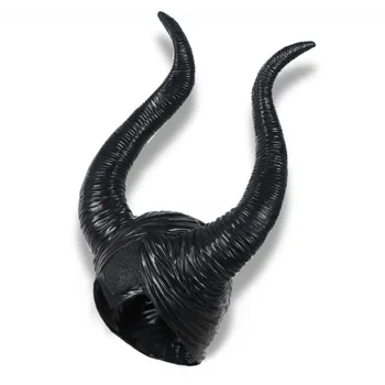 Halloween Cosplay Maleficent Häxa Horn Hatt Hatt Mask Huvudbonader Hjälm Fest Onda Drottningen Headpiece Maskeraddräkter Kostym